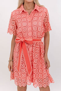 All Is Well Peach Lace Dress
