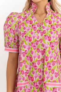 The Wildflower Pink Floral Puff Sleeve Dress