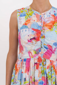 All Together Now Pink Toile Midi Dress