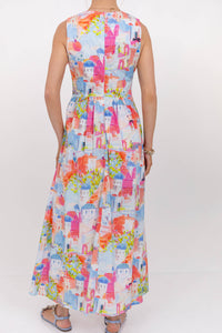 All Together Now Pink Toile Midi Dress