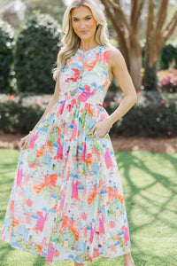 All Together Now Pink Toile Midi Dress