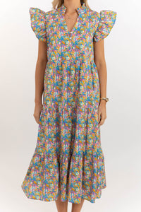 Real Love Pink Abstract Midi Dress