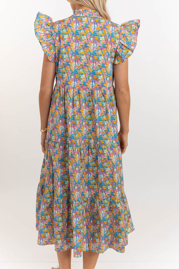 Real Love Pink Abstract Midi Dress