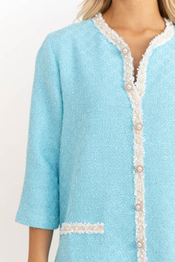 Speak Up Light Blue Tweed Dress – Shop the Mint