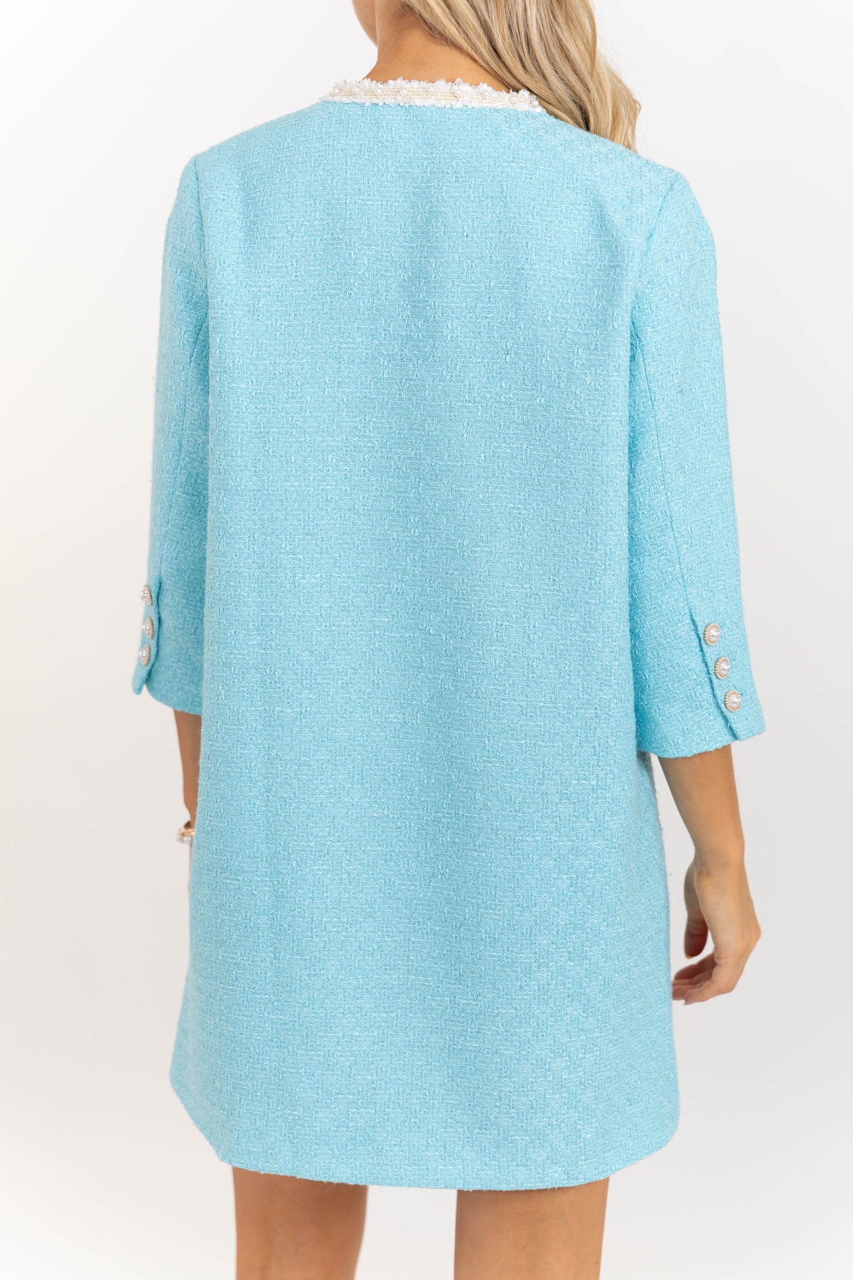Speak Up Light Blue Tweed Dress – Shop the Mint