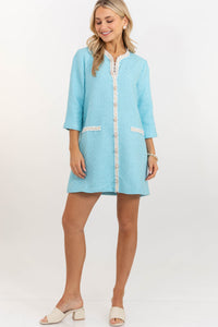 Speak Up Light Blue Tweed Dress