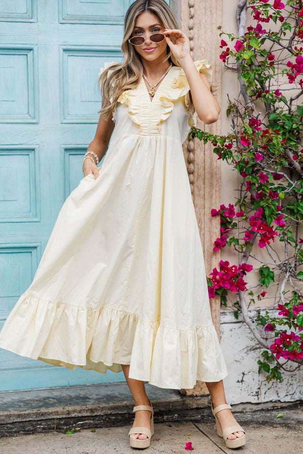 The Creative Yellow Midi Dress