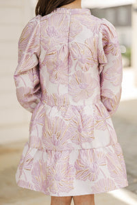 Girls: Always On My Mind Mauve Floral Babydoll Dress
