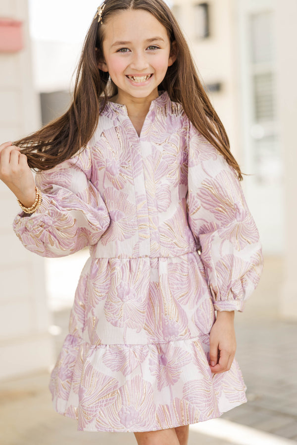 Girls: Always On My Mind Mauve Floral Babydoll Dress