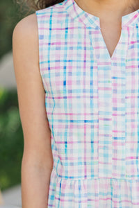 Girls: The Meridith Blue Gingham Dress