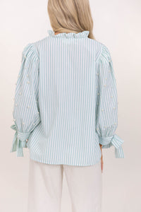 That's So Darling Mint Striped Pearl Blouse