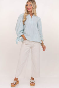 That's So Darling Mint Striped Pearl Blouse