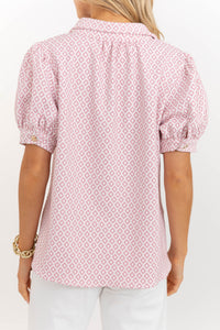 Worth Your While Pink Patterned Textured Blouse