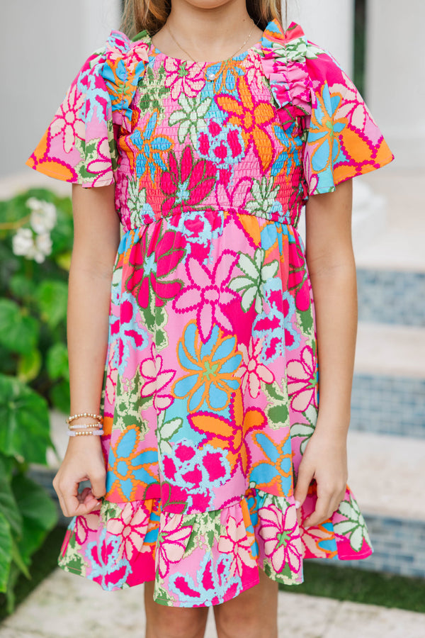 Girls: Find Your Way Pink Floral Dress