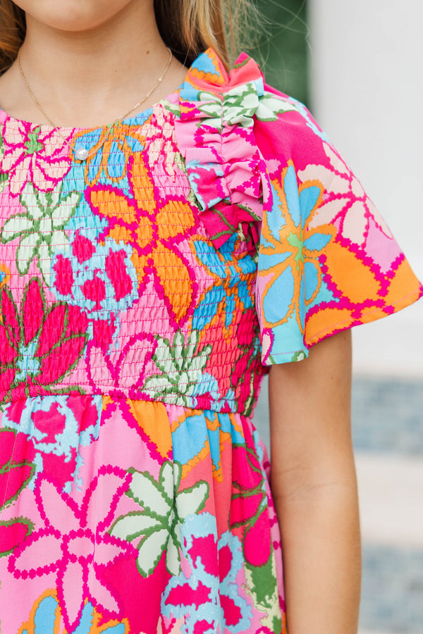 Girls: Find Your Way Pink Floral Dress