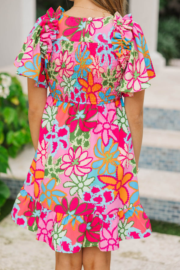 Girls: Find Your Way Pink Floral Dress