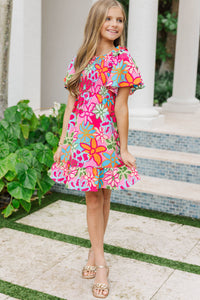 Girls: Find Your Way Pink Floral Dress