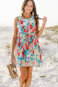 Girls: The Sansa Blue Floral Dress