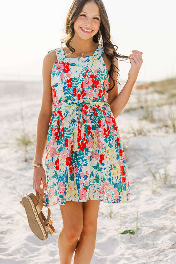 Girls: The Sansa Blue Floral Dress