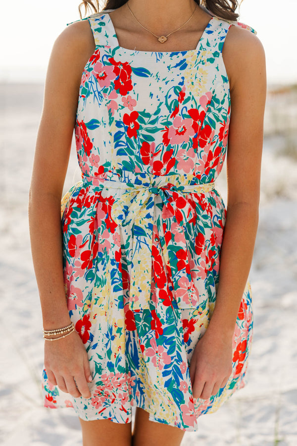 Girls: The Sansa Blue Floral Dress