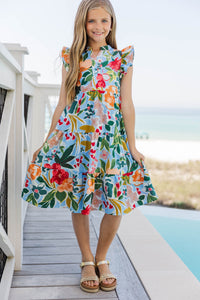 Girls: Make It Your Own Green Large Floral Midi Dress