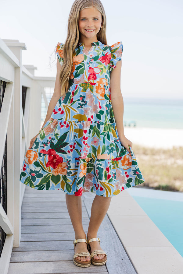Girls: Make It Your Own Green Large Floral Midi Dress