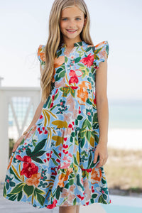 Girls: Make It Your Own Green Large Floral Midi Dress
