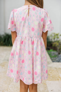 Girls: Time Goes By Pink Novelty Scalloped Dress