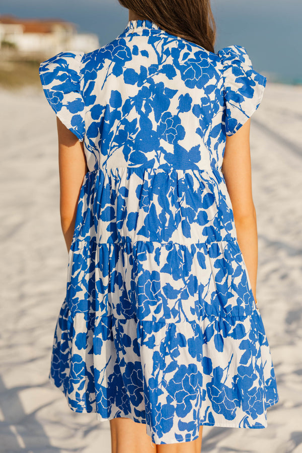 Girls: Real Love Blue Large Floral Dress