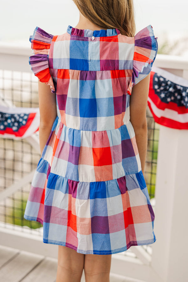 Girls: Sweet Nature Red Checkered Babydoll Dress
