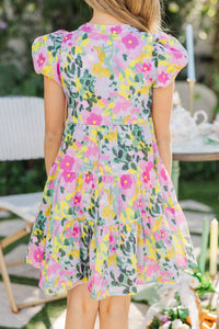 Girls: Perfect For You Pink Floral Dress
