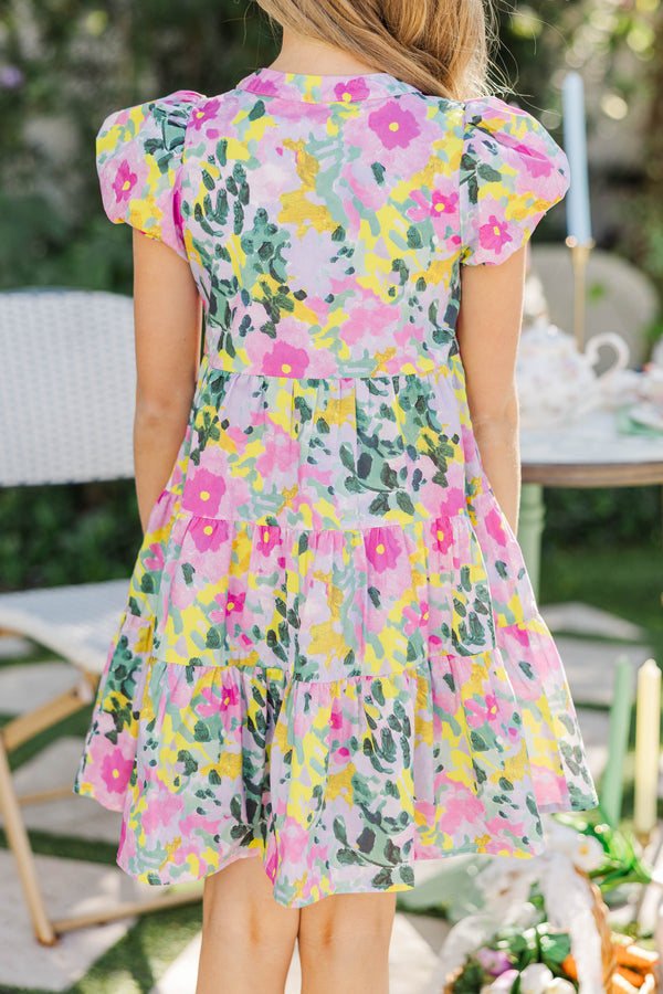 Girls: Perfect For You Pink Floral Dress