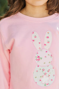 Girls: Little Blessings Blush Patchwork Easter Bunny Sweatshirt