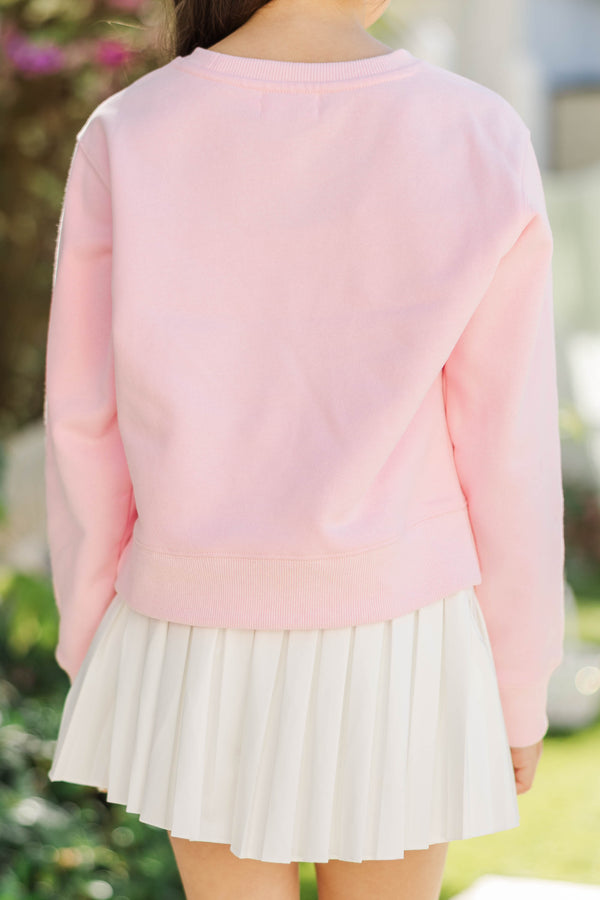 Girls: Little Blessings Blush Patchwork Easter Bunny Sweatshirt