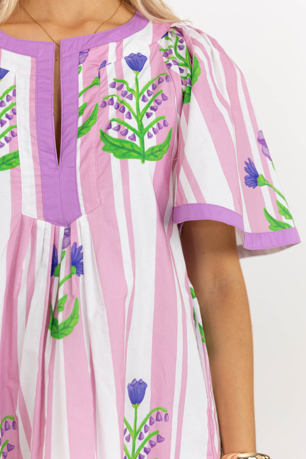 Just A Theory Pink Medallion Dress