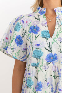 Feeling Your Best Blue Large Floral Midi Dress