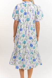 Feeling Your Best Blue Large Floral Midi Dress