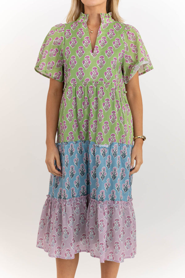 Feeling Your Best Green Medallion Midi Dress