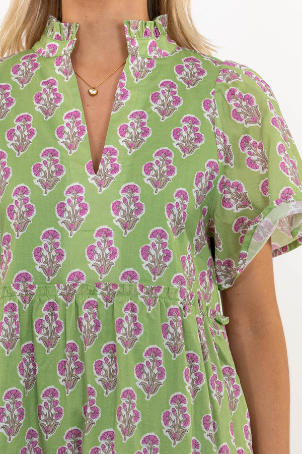 Feeling Your Best Green Medallion Midi Dress