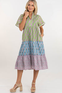 Feeling Your Best Green Medallion Midi Dress