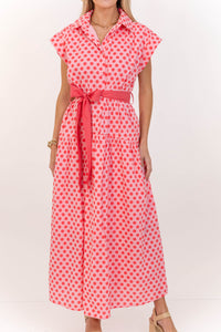 Feeling Inspired Pink Polka Dot Maxi Dress