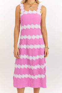 At Ease Pink Midi Dress