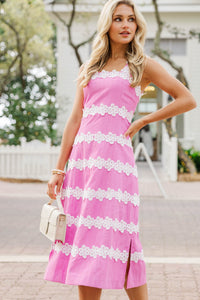 At Ease Pink Midi Dress