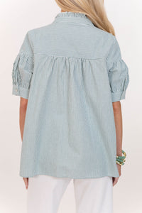 Heartfelt Moments Green Striped Blouse