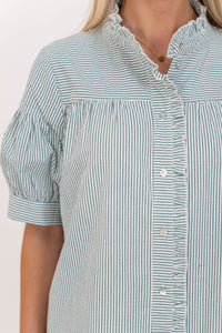 Heartfelt Moments Green Striped Blouse