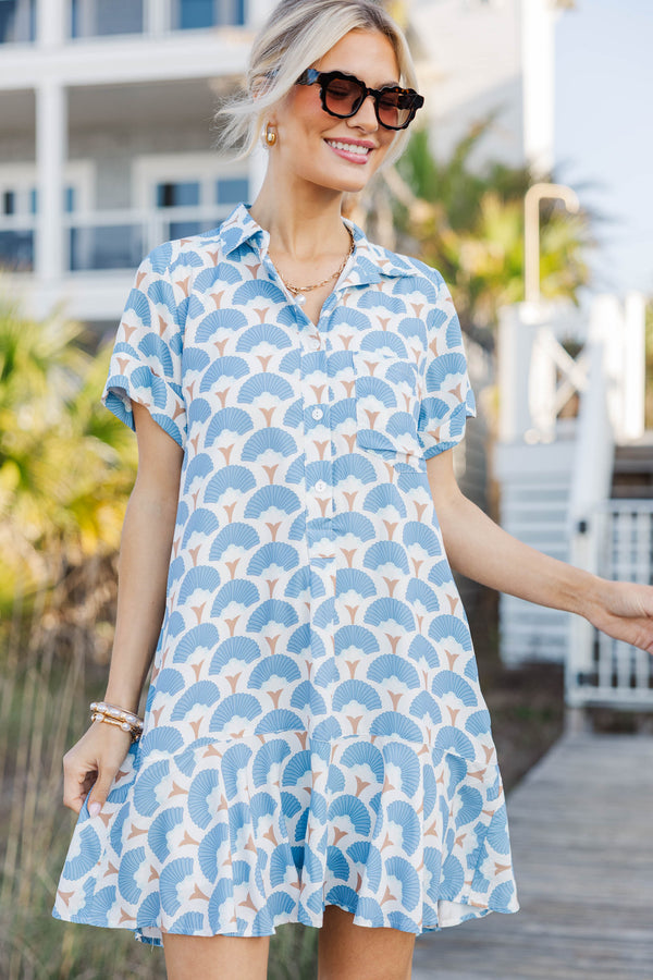 Just A Story Blue Medallion Dress