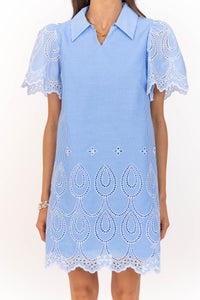 Hold Close Baby Blue Embroidered Dress