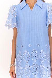 Hold Close Baby Blue Embroidered Dress