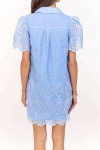 Hold Close Baby Blue Embroidered Dress