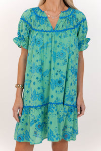 Always in Bloom Green Eyelet Dress